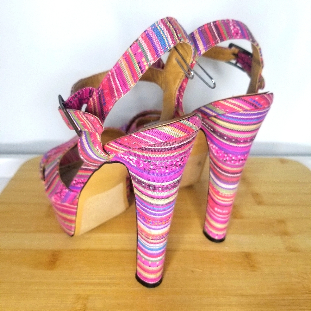 Steve Madden pink multicolored high heel sandals